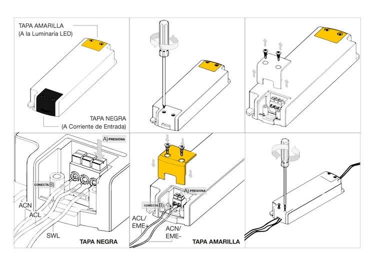 esquema instalacion kit emergencia evolu