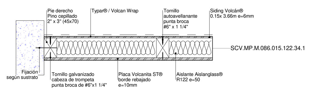 tabique perimetral - Volcán