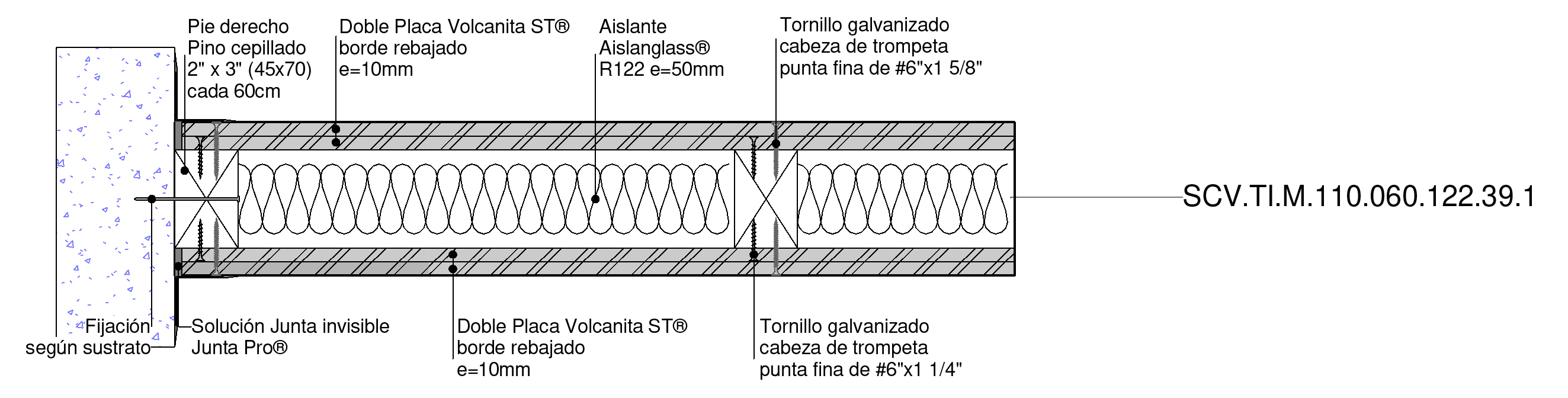 Tabique estructural F-60 de Volcan en BIM. Solución en rvt, ifc, dwg, para revit, BIM, de Volcan