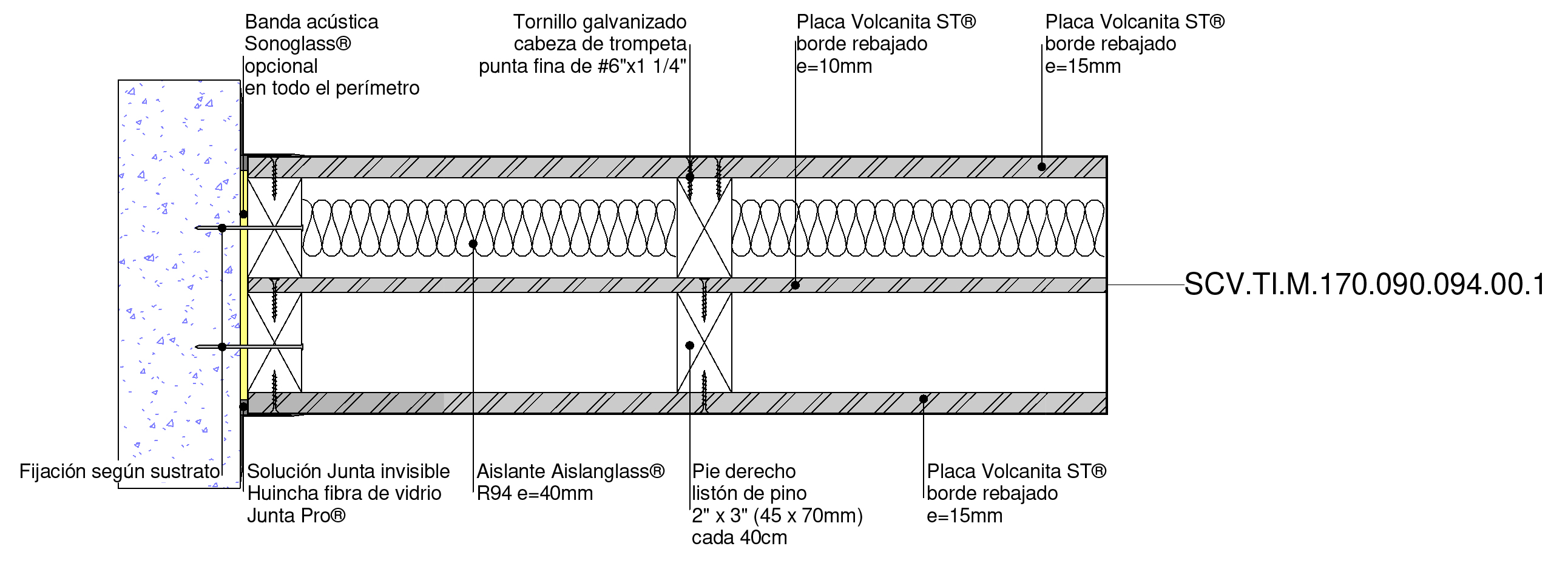 Tabique estructural F-90 de Volcan en BIM. Solución en rvt, ifc, dwg, para revit, BIM, de Volcan
