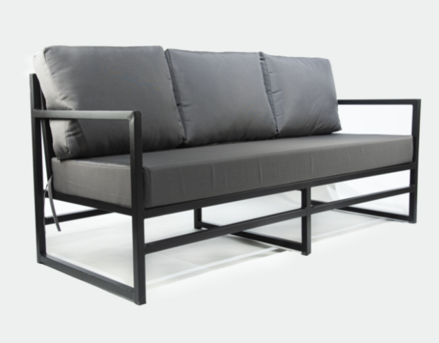 Sofá Terraza Gris 3 Cuerpos Metálico de AMBIENT
