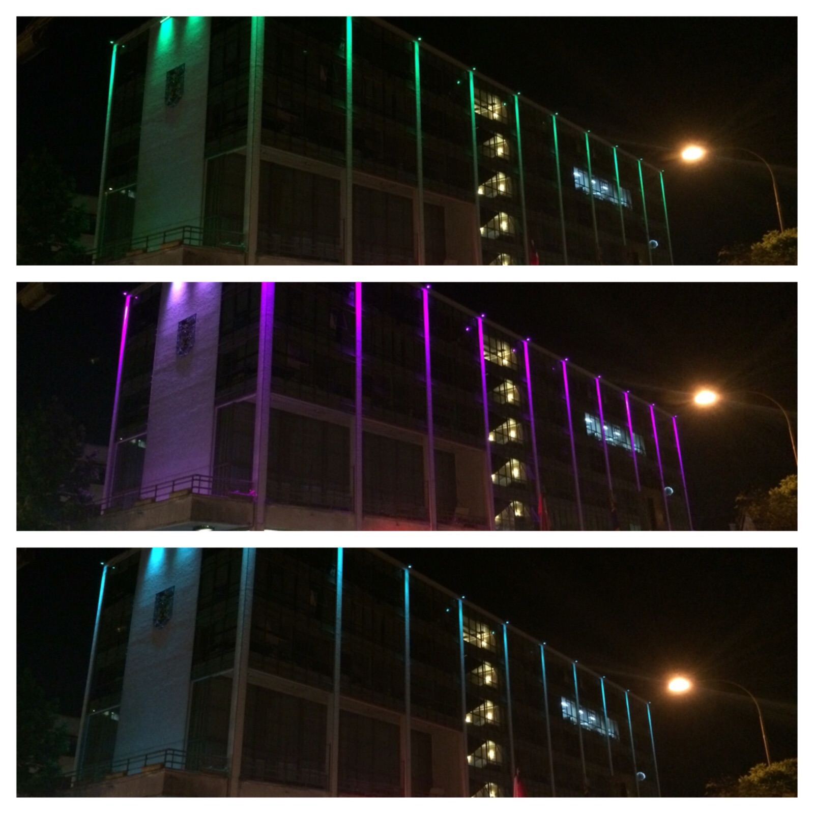 Fachada de Municipalidad de Concepción cambia de colores con Iluminación LED