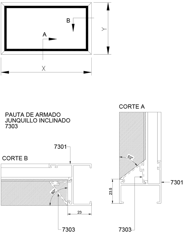 Superior 73 Ventanas de proyección, paños fijos y puertas