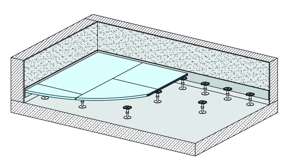 esquema isometrico piso tecnico gifafloor knauf