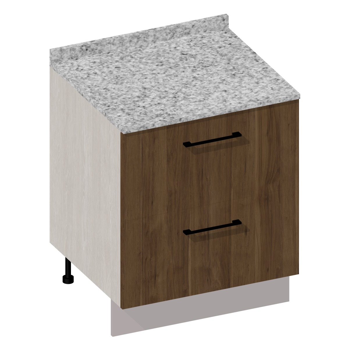 Mueble Base Cajonera Doble 70 Tirador en BIM