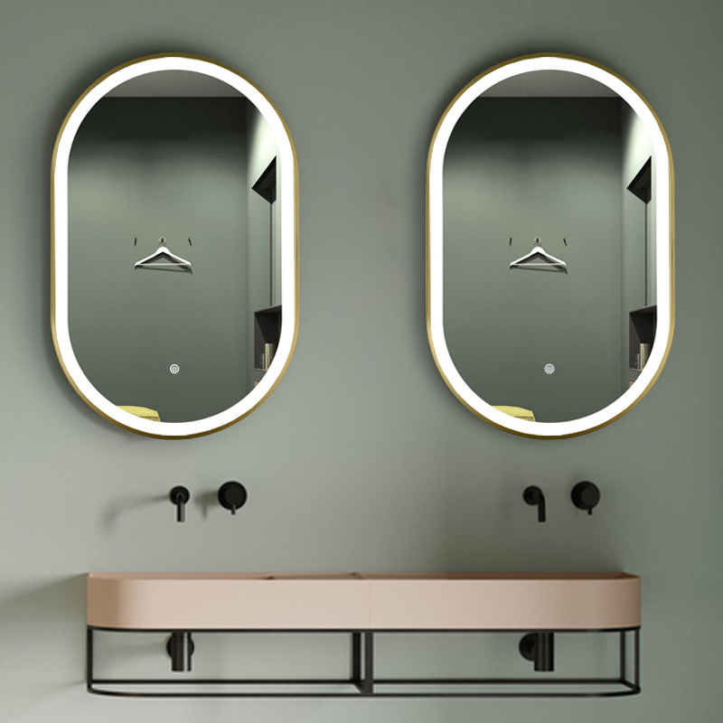 Espejo Ovalado Con Luz Led Blanca En Borde 80x60 cm