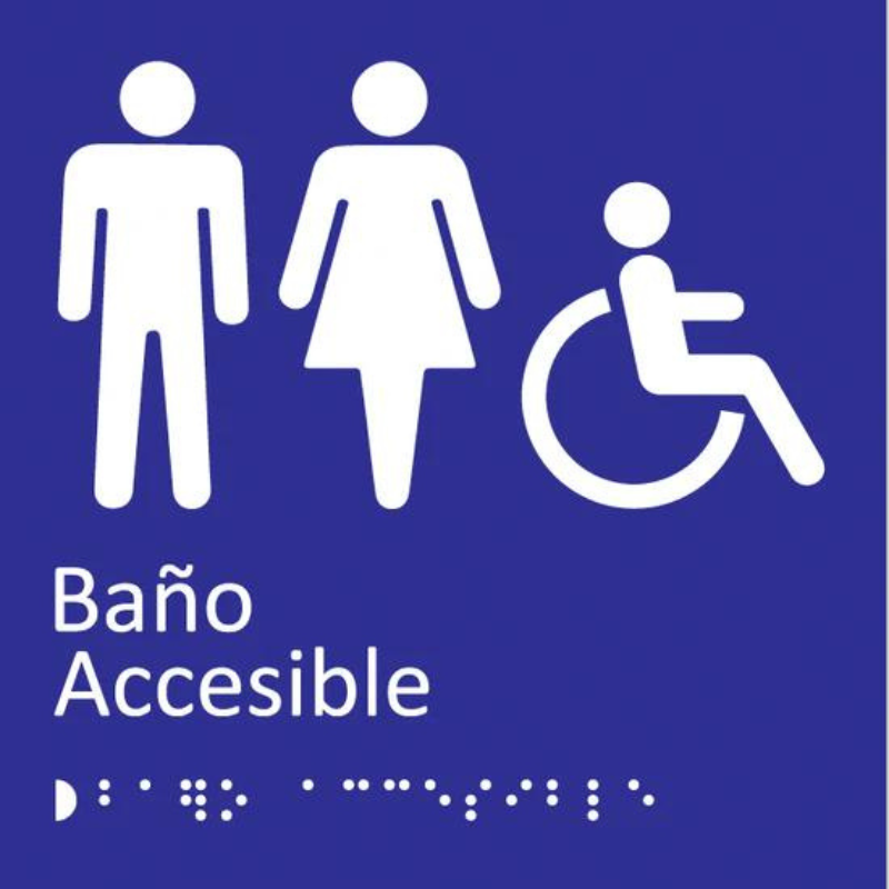 Señalética Braille - Baño Accesible + Hombre y Mujer